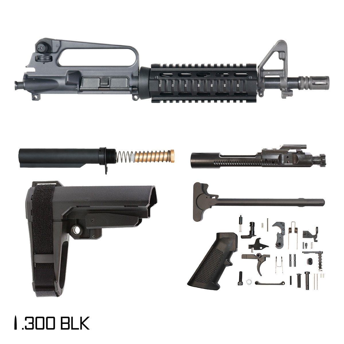 Davidson Defense Summit w/SBA3 Brace 10.5-inch Pistol-Gas 1:8 .300 BLK AR-15 FSB Carbine-Length Quad-Rail Handguard Pistol Full Build Kit