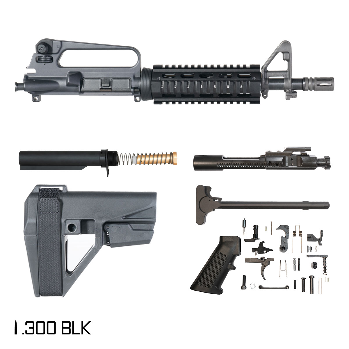 Davidson Defense Summit w/SBA5 Brace 10.5-inch Pistol-Gas 1:8 .300 BLK AR-15 FSB Carbine-Length Quad-Rail Handguard Pistol Full Build Kit