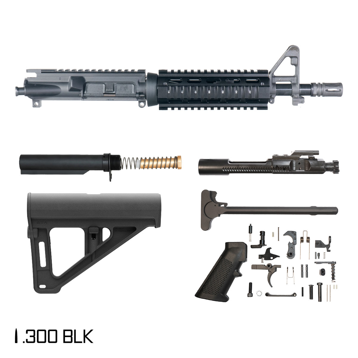 Davidson Defense Afterstate w/Magpul BTR Brace 10.5-inch Pistol-Gas 1:8 .300 BLK AR-15 FSB Carbine-Length Quad-Rail Handguard Pistol Full Build Kit