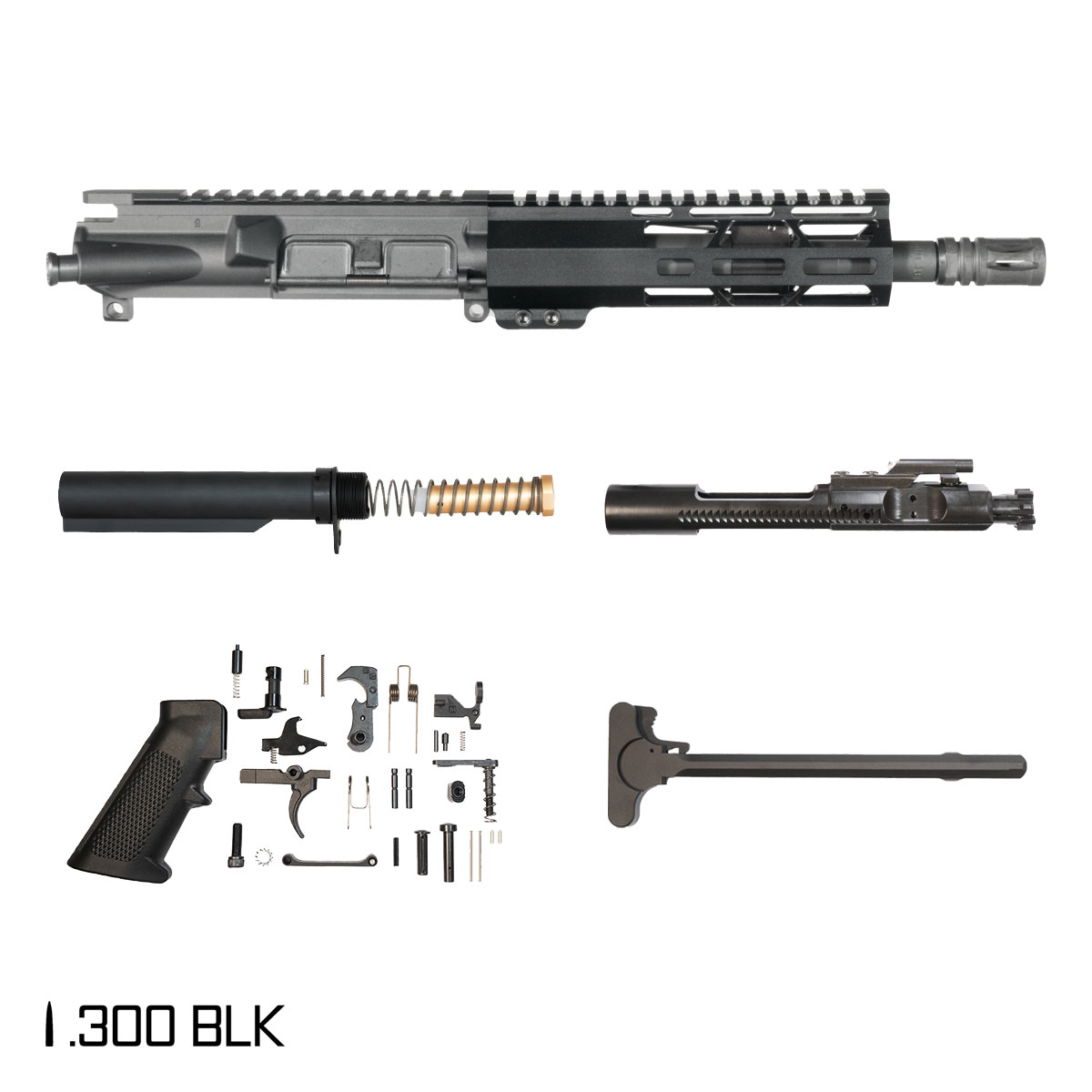 Davidson Defense Controlpoint 8.5-inch Pistol-Gas 1:9 .300 BLK AR-15 Freefloat M-Lok Handguard Pistol Full Build Kit, SBR Ready