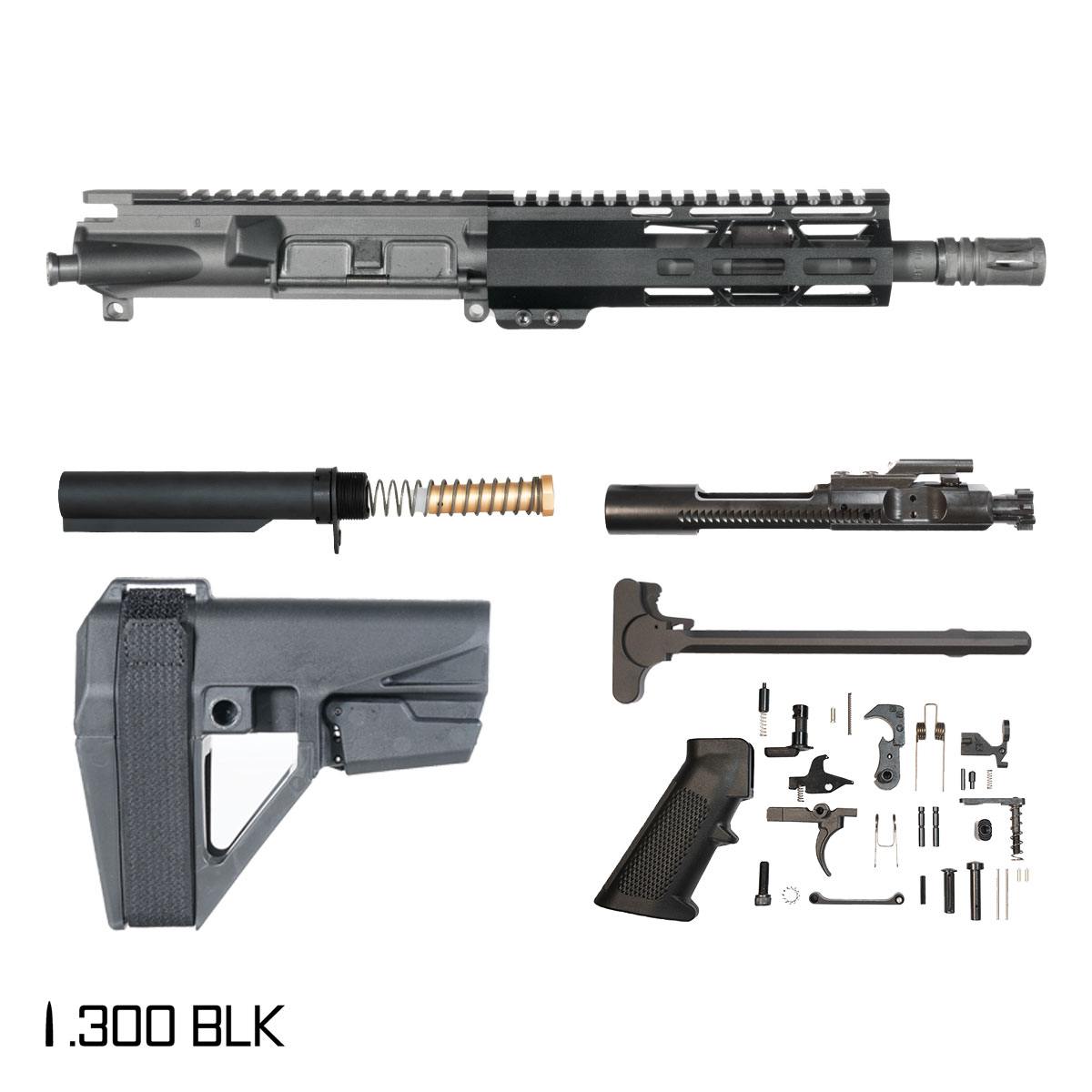 Davidson Defense Controlpoint w/SBA5 Brace 8.5-inch Pistol-Gas 1:9 .300 BLK AR-15 Freefloat M-Lok Handguard Pistol Full Build Kit