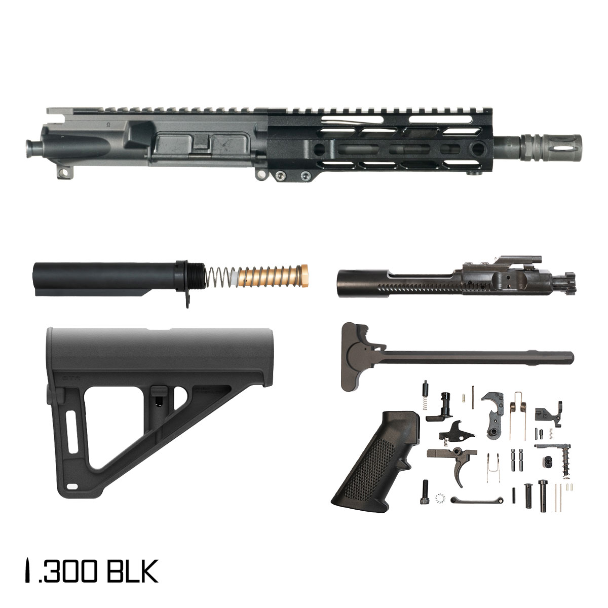 Davidson Defense Blemished Reachback w/Magpul BTR Brace 8.5-inch Pistol-Gas 1:9 .300 BLK AR-15 Freefloat M-Lok Handguard Pistol Full Build Kit