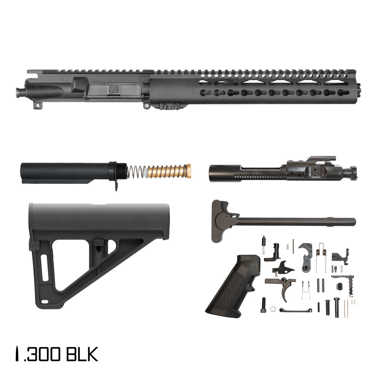 Davidson Defense Warden Enforcer w/Magpul BTR Brace 10.5-inch Pistol-Gas 1:8 .300 BLK AR-15 Freefloat Keymod Handguard Pistol Full Build Kit
