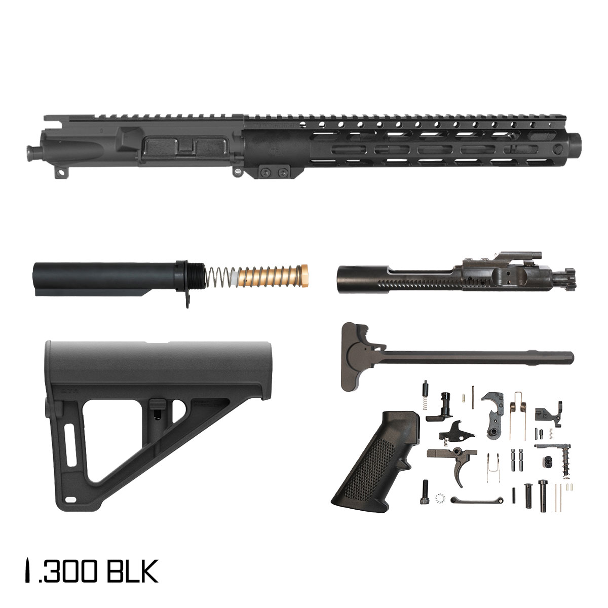 Davidson Defense Halcyon w/Magpul BTR Brace 10.5-inch Pistol-Gas 1:8 .300 BLK AR-15 Freefloat M-Lok Handguard Pistol Full Build Kit