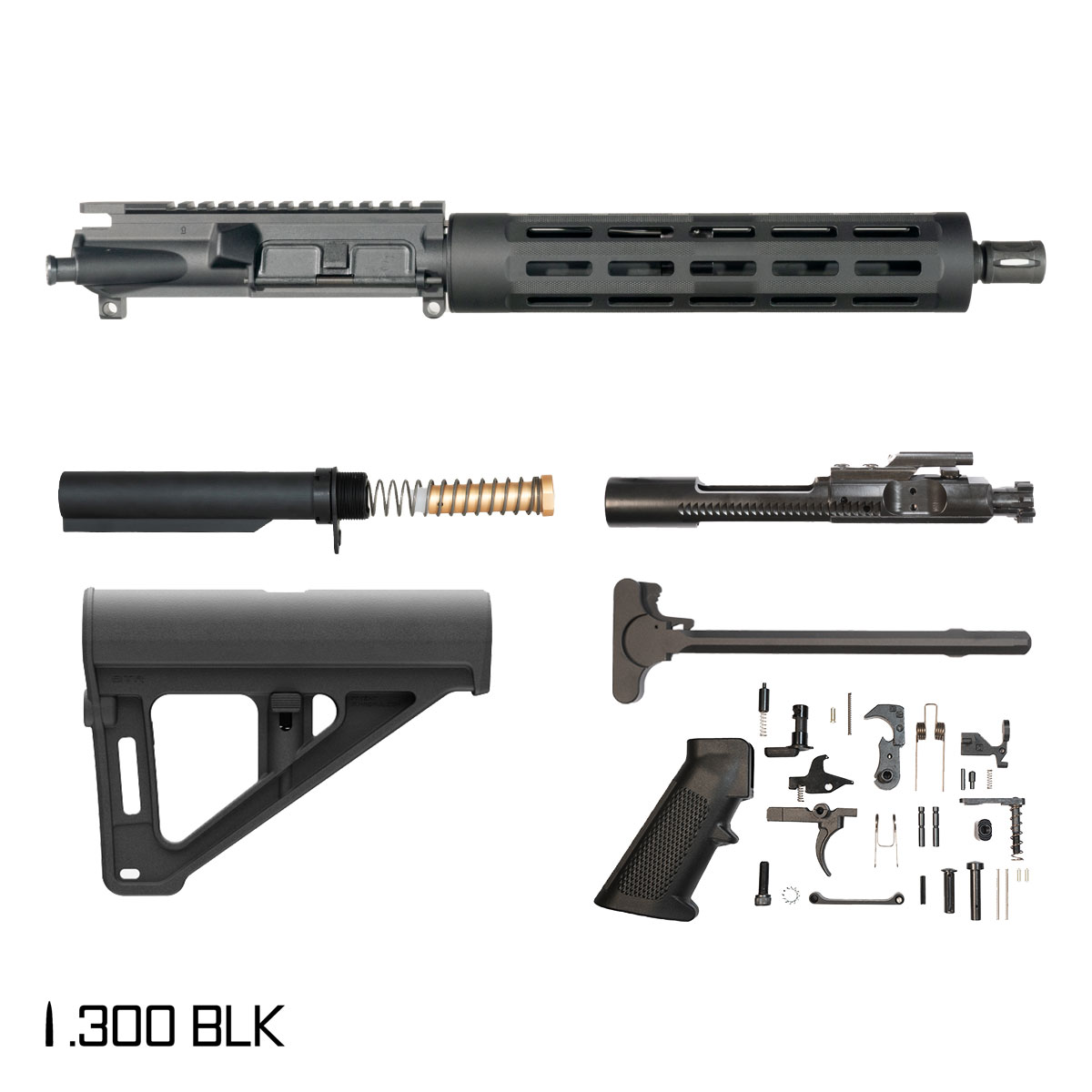 Davidson Defense Gladius w/Magpul BTR Brace 10.5-inch Pistol-Gas 1:8 .300 BLK AR-15 Freefloat Tubular M-Lok Handguard Pistol Full Build Kit