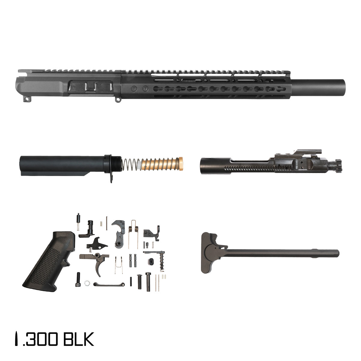 Davidson Defense Sith 10.5-inch Pistol-Gas 1:8 .300 BLK AR-15 Freefloat Keymod Handguard Pistol Full Build Kit, SBR Ready