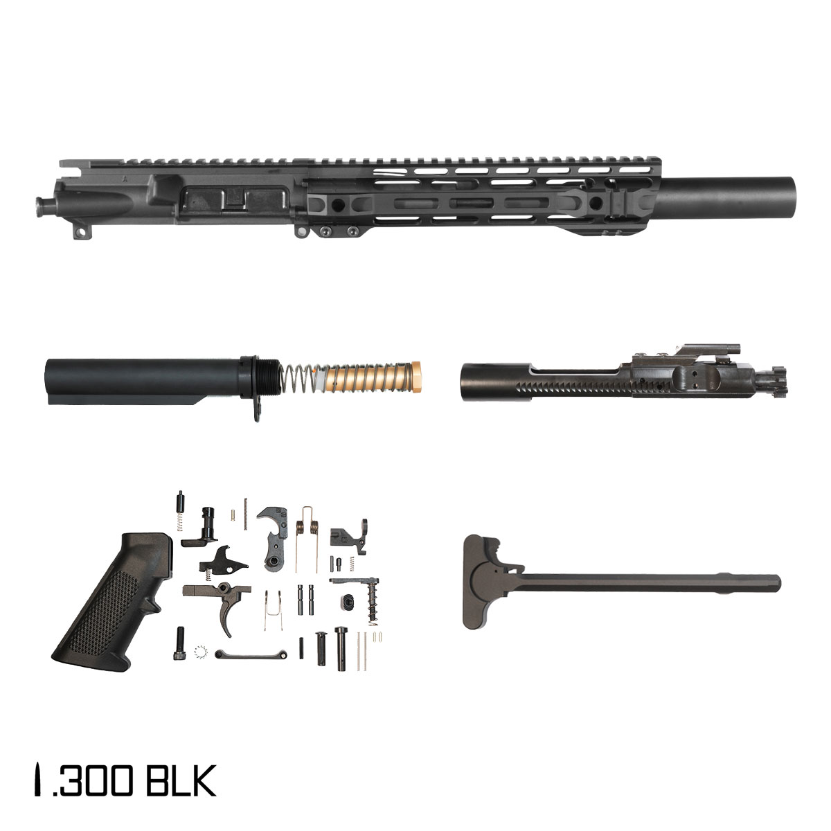 Davidson Defense Meteor 8.5-inch Pistol-Gas 1:8 .300 BLK AR-15 Freefloat M-Lok Handguard Pistol Full Build Kit, SBR Ready