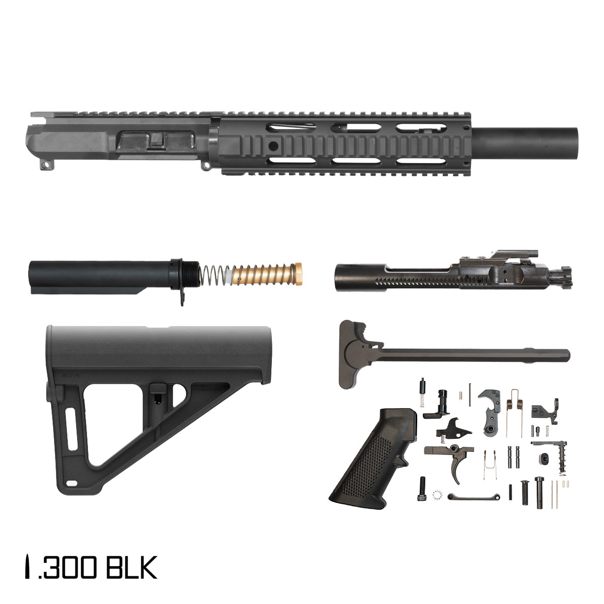 Davidson Defense Stardust 300 w/Magpul BTR Brace 8.5-inch Pistol-Gas 1:8 .300 BLK AR-15 Freefloat Quad-Rail Handguard Pistol Full Build Kit