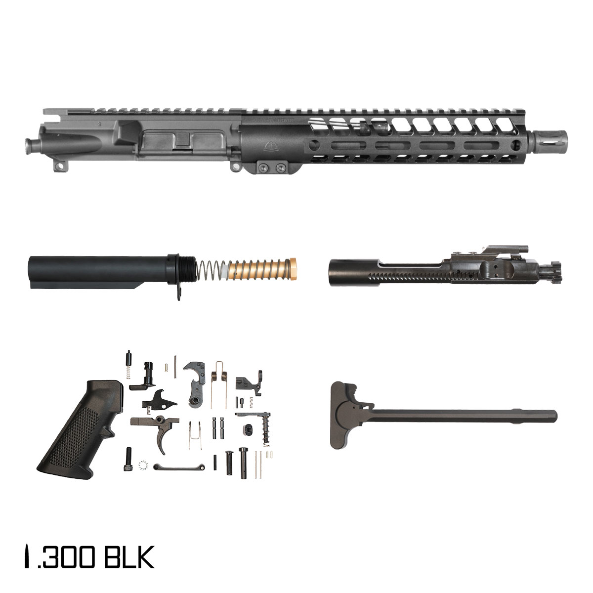 Davidson Defense Fleetbane 10.5-inch Pistol-Gas 1:8 .300 BLK AR-15 Freefloat M-Lok Handguard Pistol Full Build Kit, SBR Ready
