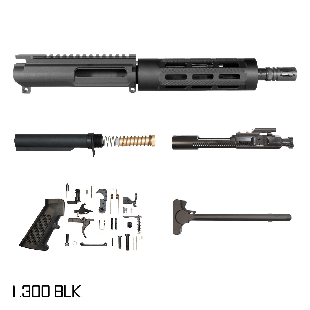 Davidson Defense Corestrike 8.5-inch Pistol-Gas 1:8 .300 BLK AR-15 Freefloat Tubular M-Lok Handguard Pistol Full Build Kit, SBR Ready