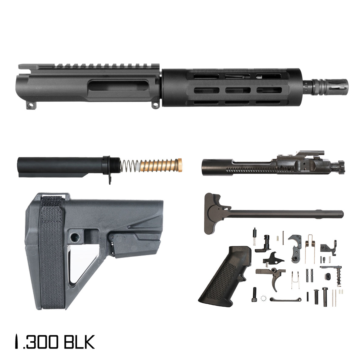 Davidson Defense Corestrike w/SBA5 Brace 8.5-inch Pistol-Gas 1:8 .300 BLK AR-15 Freefloat Tubular M-Lok Handguard Pistol Full Build Kit