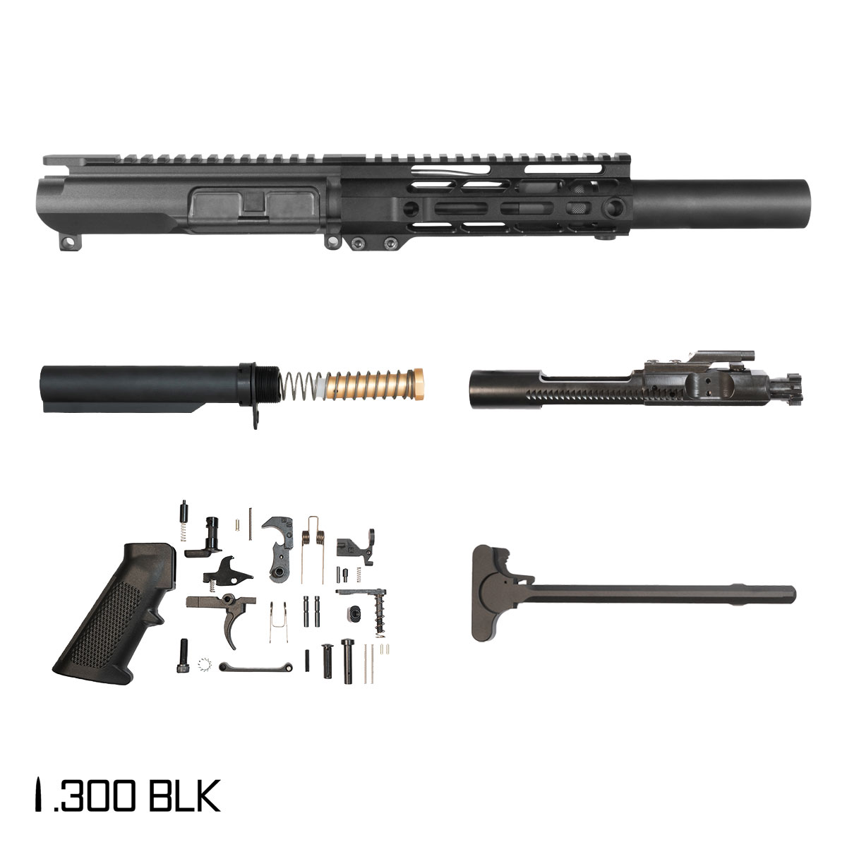 Davidson Defense Orbit 6-inch Pistol-Gas 1:7 .300 BLK AR-15 Freefloat M-Lok Handguard Pistol Full Build Kit, SBR Ready