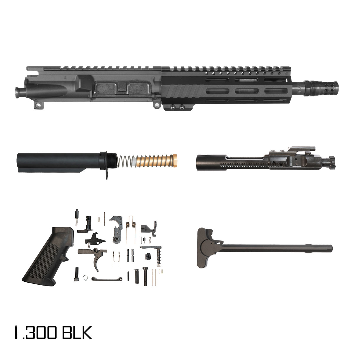 Davidson Defense Aegis w/ DTT Plan B Radial Brake 8.5-inch Pistol-Gas 1:8 .300 BLK AR-15 Freefloat Keymod Handguard Pistol Full Build Kit, SBR Ready