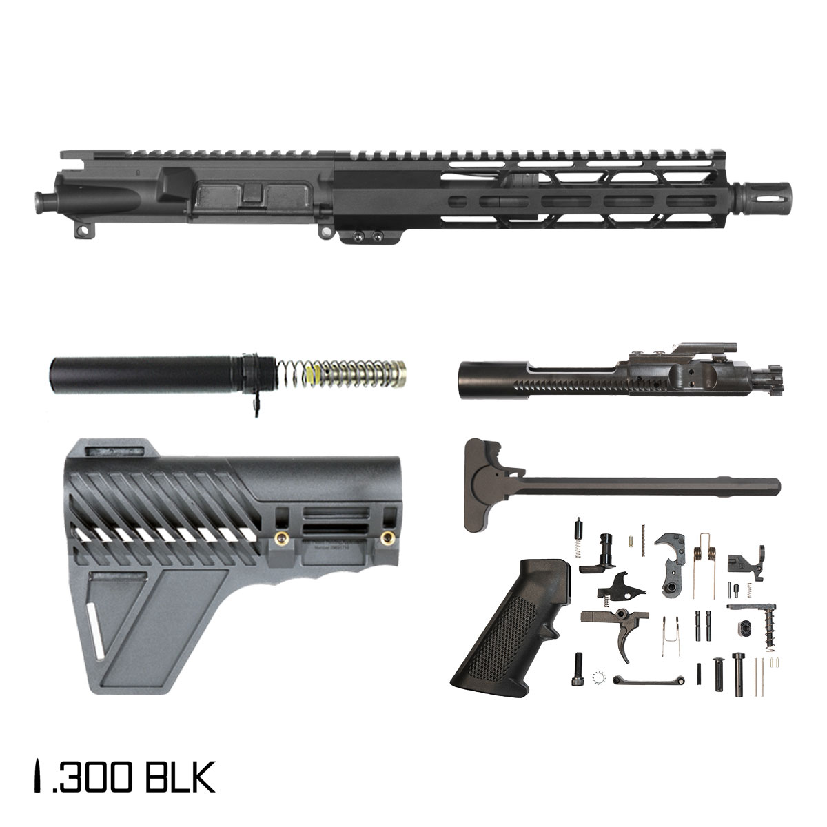 Davidson Defense Marauder w/Gauntlet Arms Brace 10.5-inch Pistol-Gas 1:8 .300 BLK AR-15 Freefloat M-Lok Handguard Pistol Full Build Kit