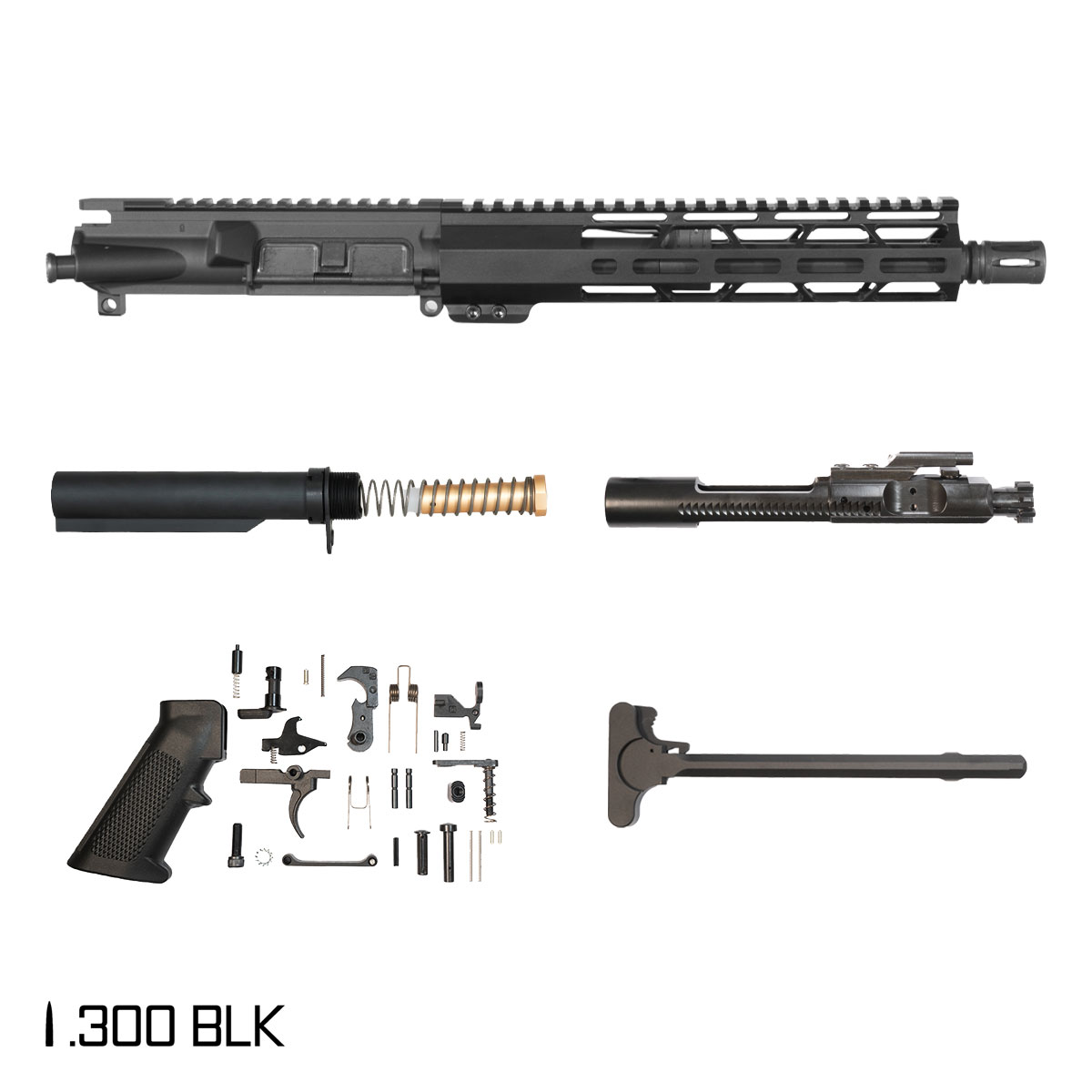 Davidson Defense Marauder 10.5-inch Pistol-Gas 1:8 .300 BLK AR-15 Freefloat M-Lok Handguard Pistol Full Build Kit, SBR Ready