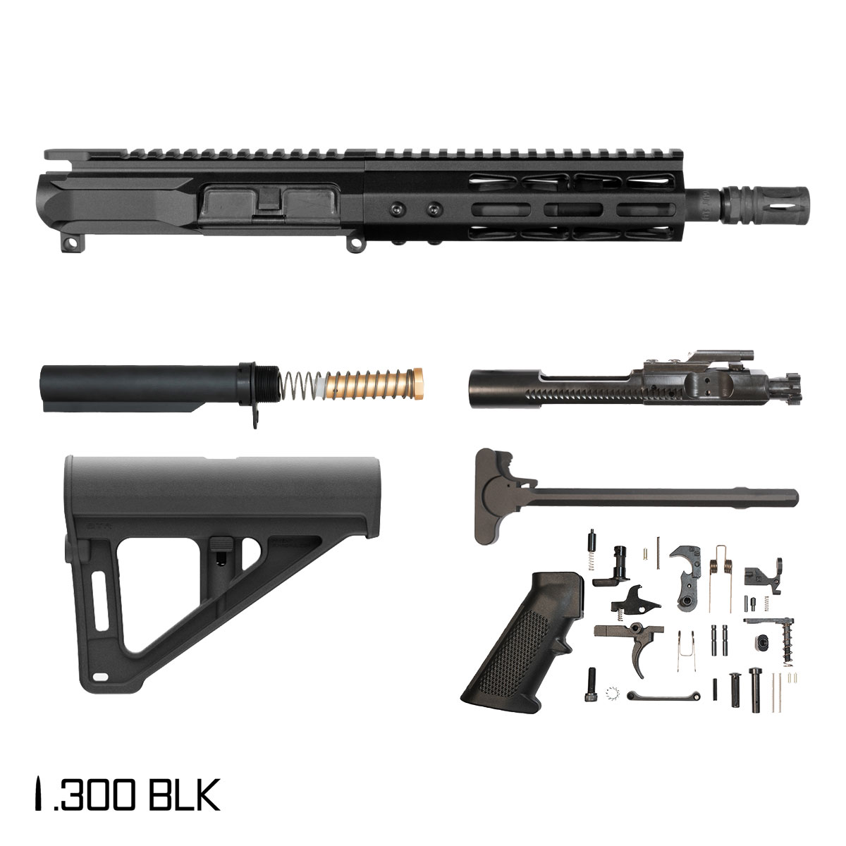Davidson Defense Firestorm w/BTR Brace 8.5-inch Pistol-Gas 1:8 300 BLK AR-15 Freefloat M-Lok Handguard Pistol Full Build Kit