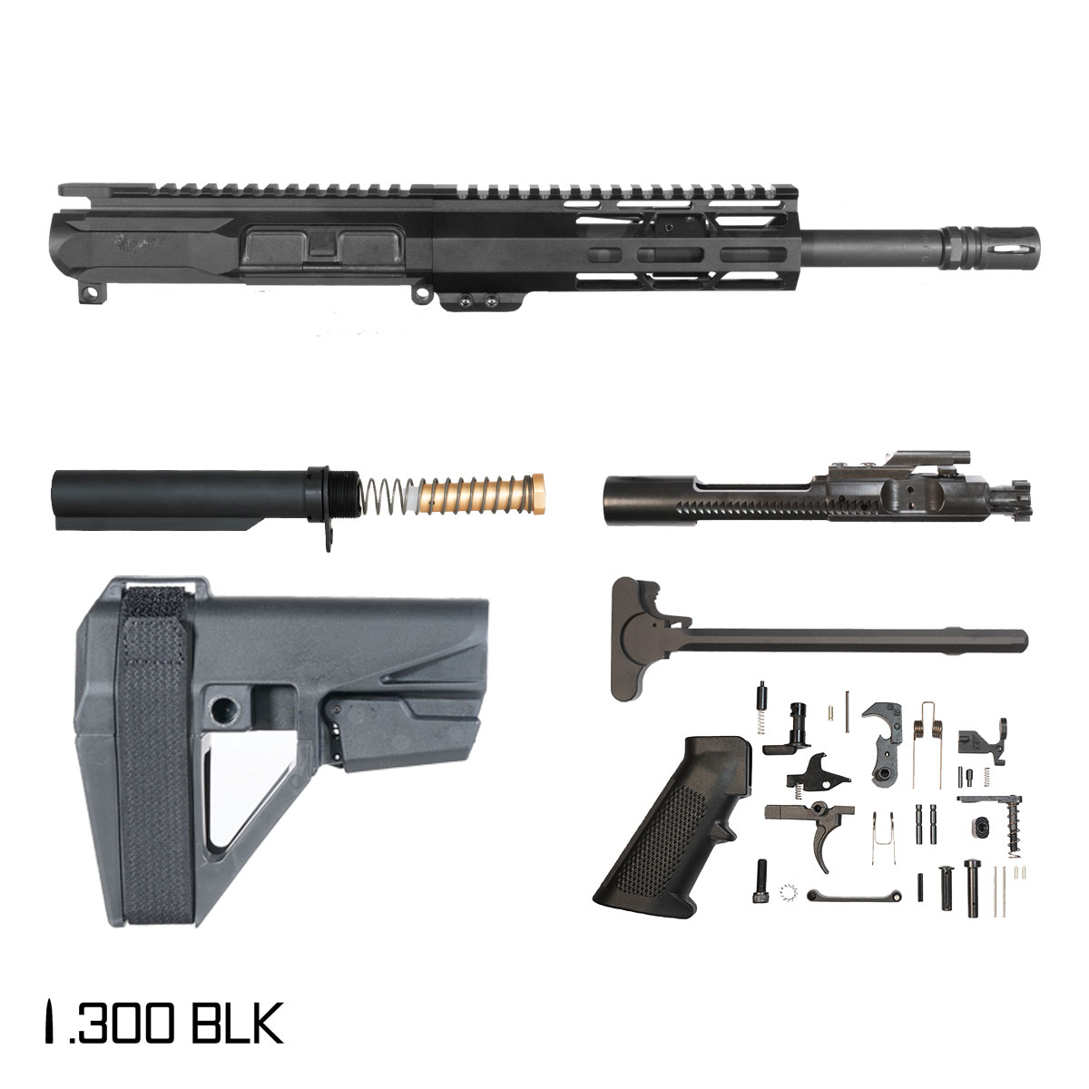 Davidson Defense Epoch w/SBA5 Brace 10.5-inch Pistol-Gas 1:8 300 BLK AR-15 Freefloat M-Lok Handguard Pistol Full Build Kit