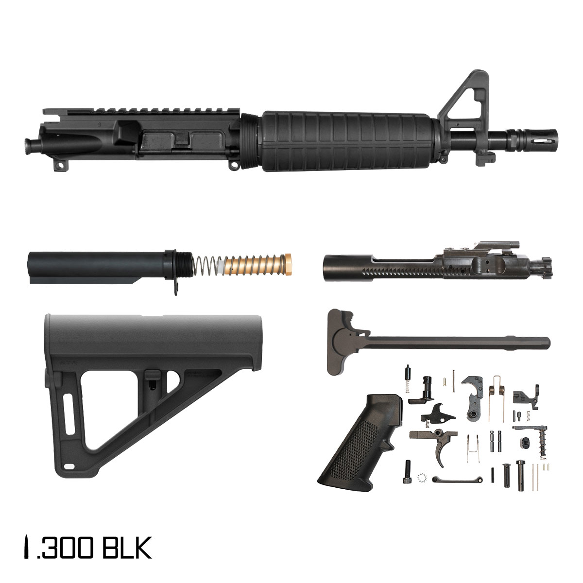 Davidson Defense Wolfguard w/BTR Brace 10.5-inch Pistol-Gas 1:8 300 BLK AR-15 FSB Carbine-Length Drop-In Handguard Pistol Full Build Kit
