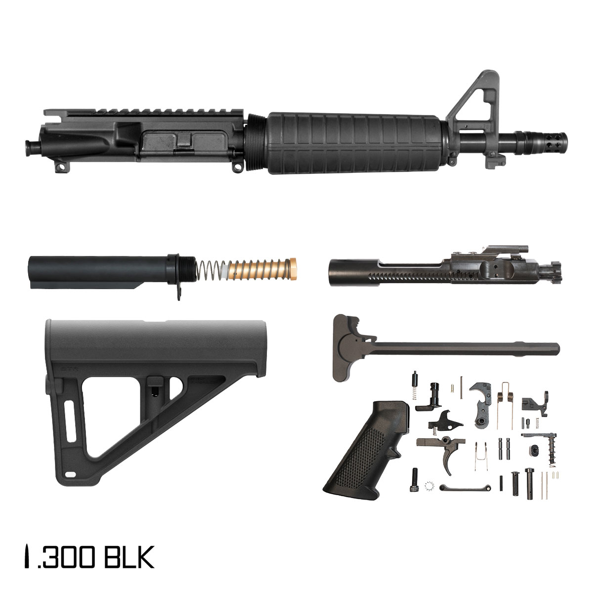 Davidson Defense Failsafe w/BTR Brace 10.5-inch Pistol-Gas 1:8 300 BLK AR-15 FSB Carbine-Length Drop-In Handguard Pistol Full Build Kit, Plan B Muzzle Radial Hole Brake