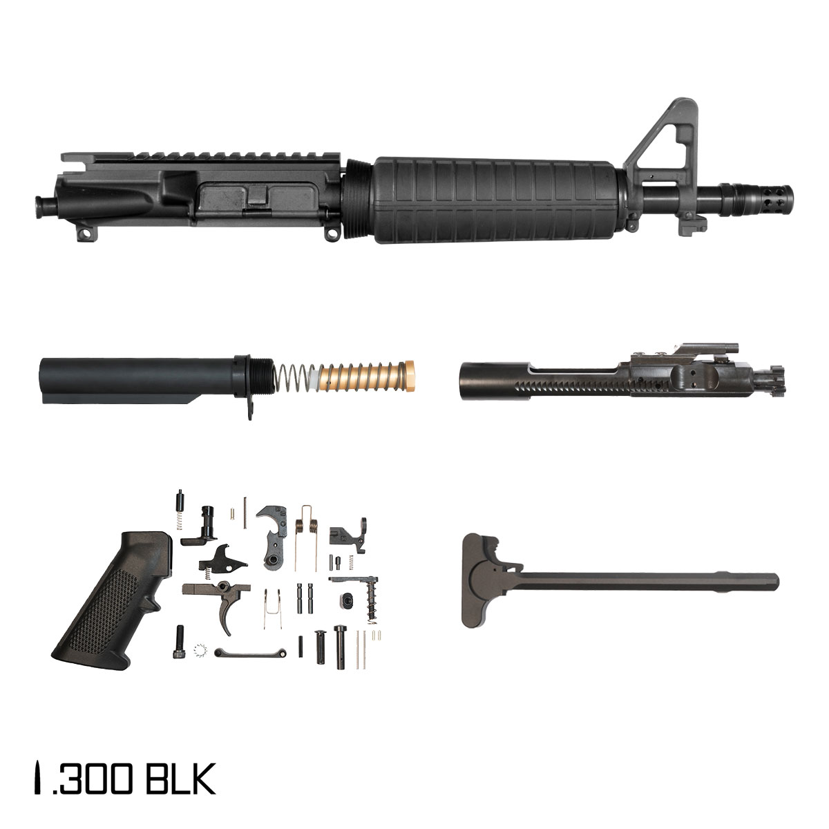 Davidson Defense Failsafe SBR Ready 10.5-inch Pistol-Gas 1:8 300 BLK AR-15 FSB Carbine-Length Drop-In Handguard Pistol Full Build Kit, Plan B Muzzle Radial Hole Brake