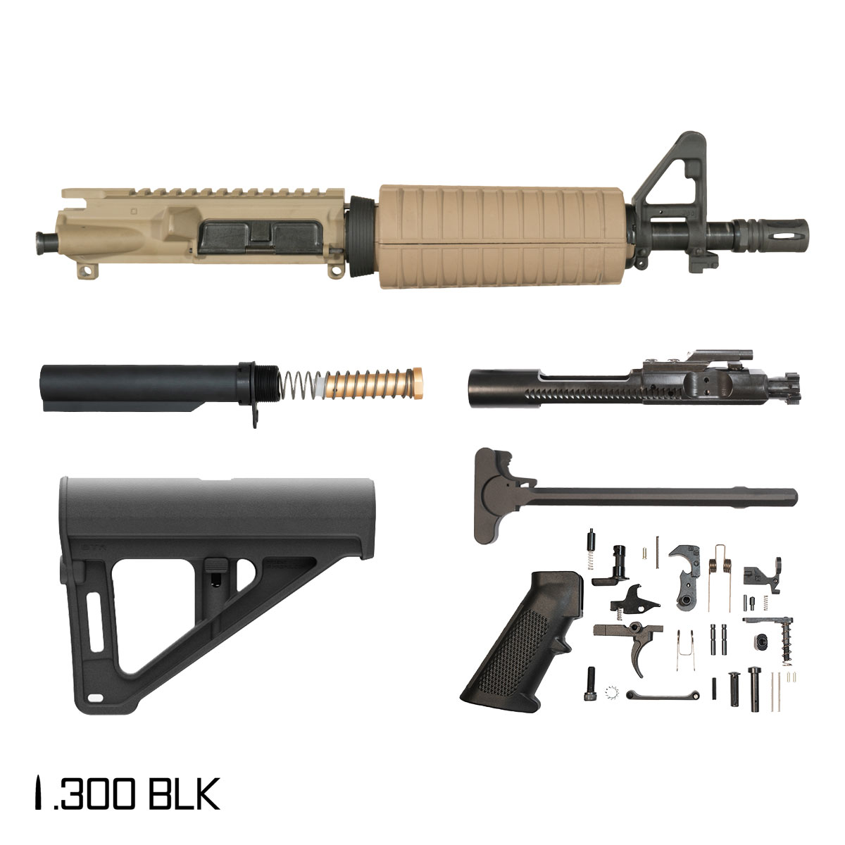 Davidson Defense Sunforge w/BTR Brace 10.5-inch Pistol-Gas 1:8 300 BLK AR-15 FSB Carbine-Length Drop-In Handguard Pistol Full Build Kit