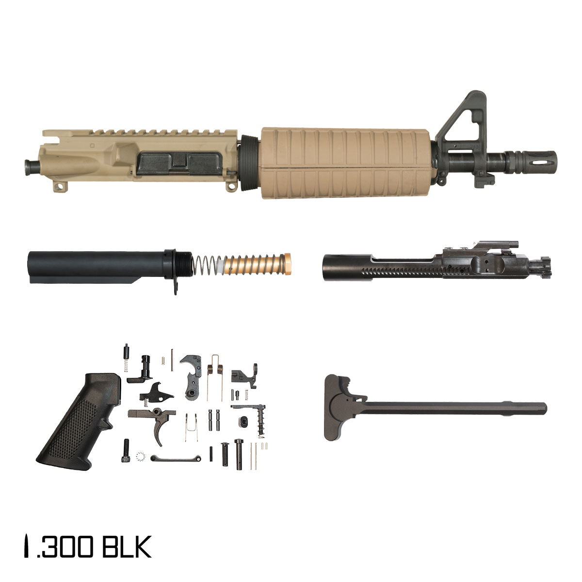 Davidson Defense Sunforge SBR Ready 10.5-inch Pistol-Gas 1:8 300 BLK AR-15 FSB Carbine-Length Drop-In Handguard Pistol Full Build Kit