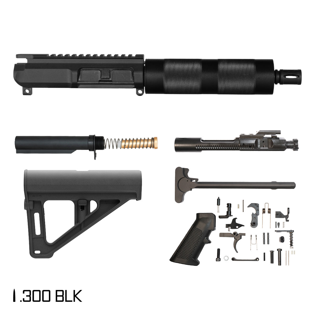 Davidson Defense Foe-Hammer w/BTR Brace 7.5-inch Pistol-Gas 1:8 300 AR-15 Tubular Handguard Pistol Full Build Kit