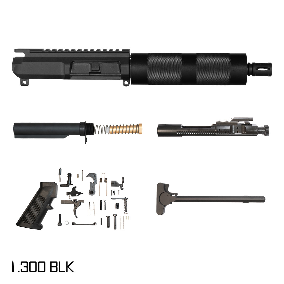 Davidson Defense Foe-Hammer SBR Ready 7.5-inch Pistol-Gas 1:8 300 BLK AR-15 Tubular Handguard Pistol Full Build Kit