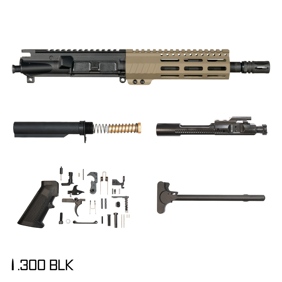 Davidson Defense Desert SBR Ready 8.5-inch Pistol-Gas 1:8 300 BLK AR-15 M-Lok Pistol Full Build Kit
