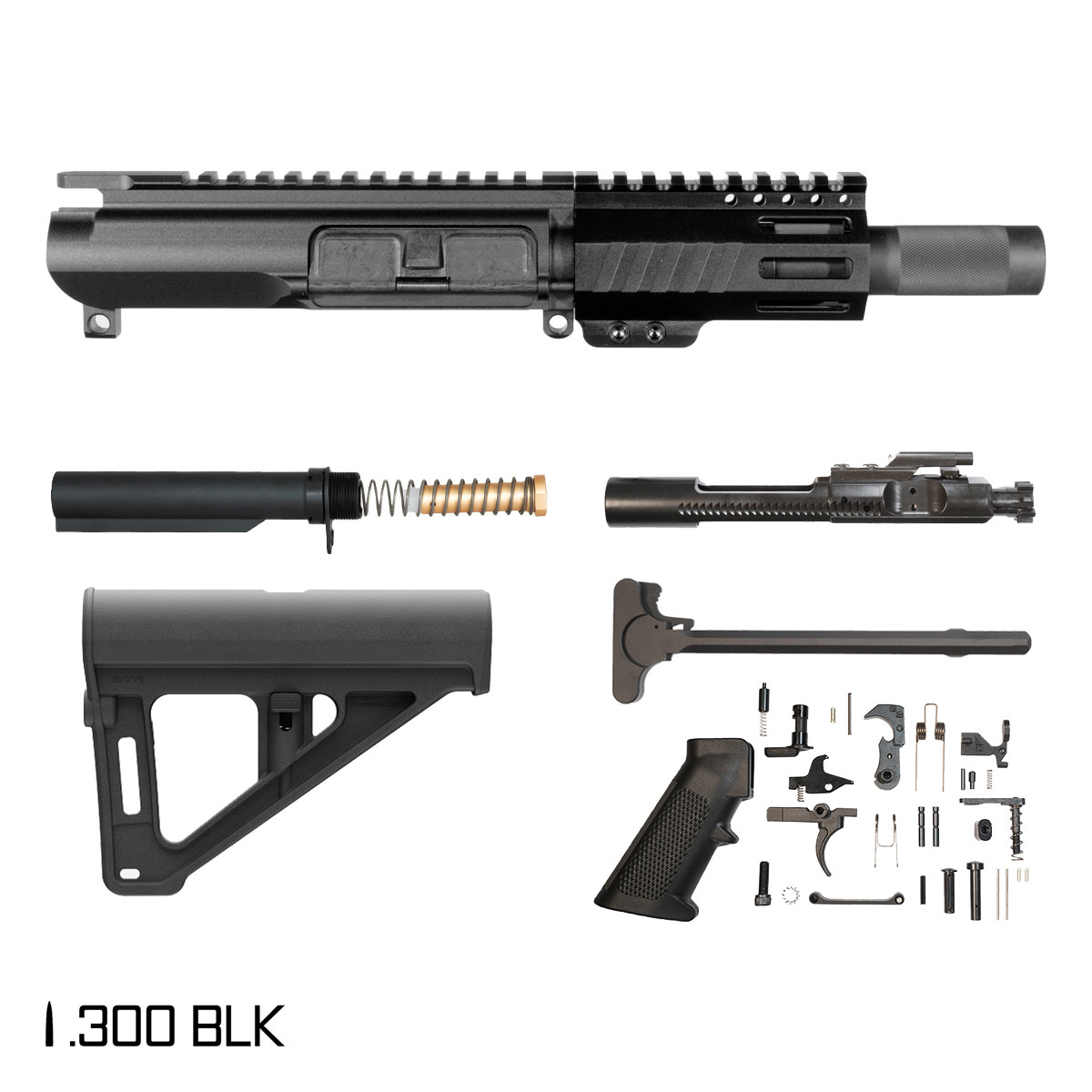 Davidson Defense Nox w/BTR Brace 4.5-inch 1:7 300 BLK AR-15 M-Lok Handguard Pistol Full Build Kit