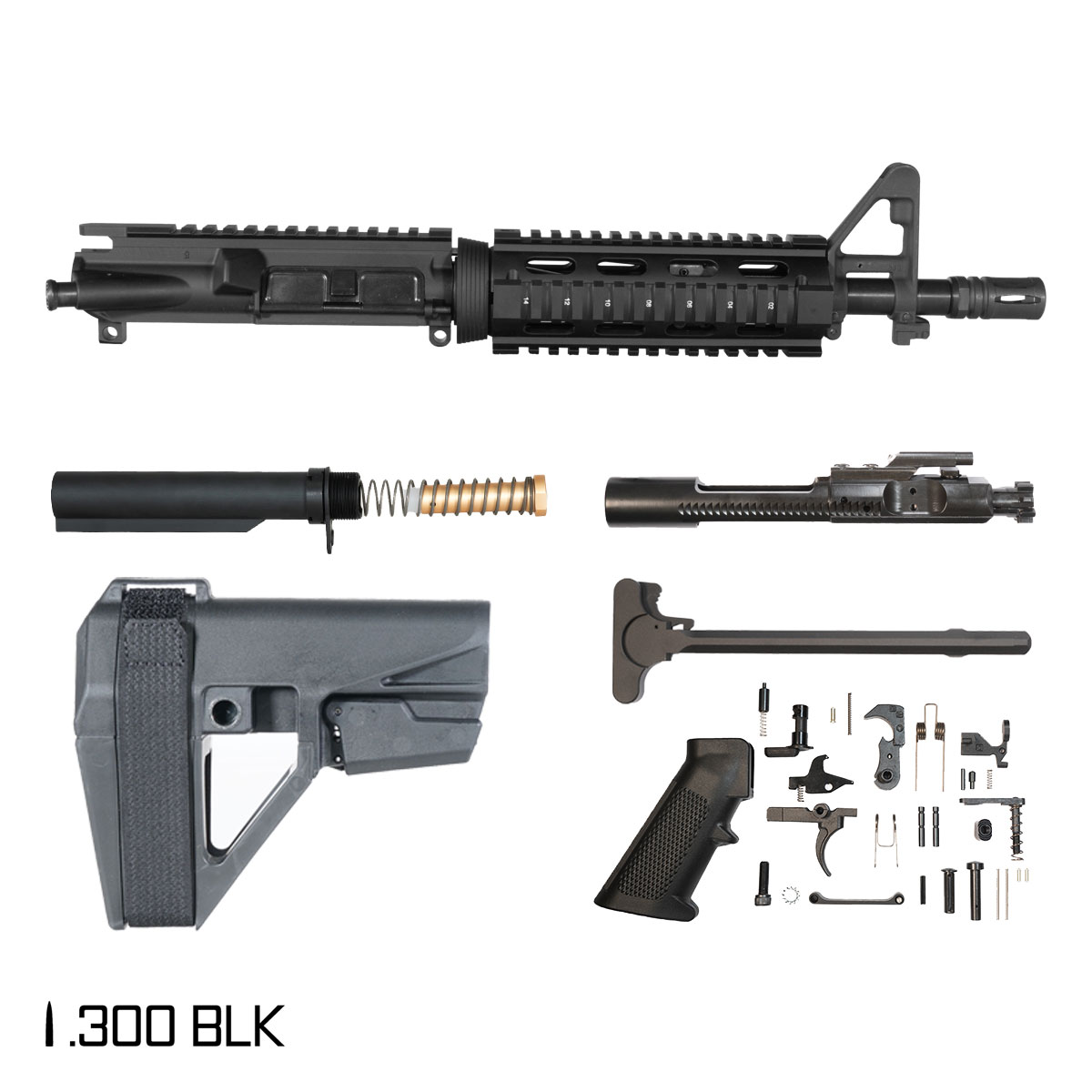 Davidson Defense Breacher Up w/SBA5 Brace 10.5-inch 1:8 .300 BLK AR-15 Quad-Rail Pistol Full Build Kit