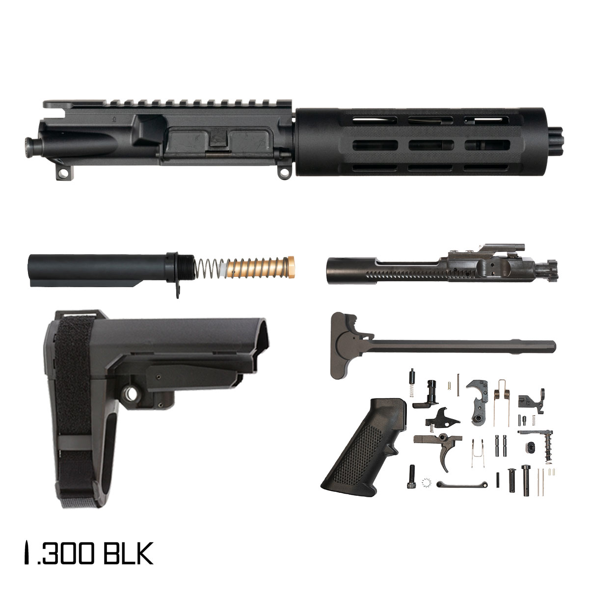 Davidson Defense Night Owl w/SBA3 Brace 6-inch Pistol-Gas 1:7 .300 BLK AR-15 M-Lok Pistol Full Build Kit
