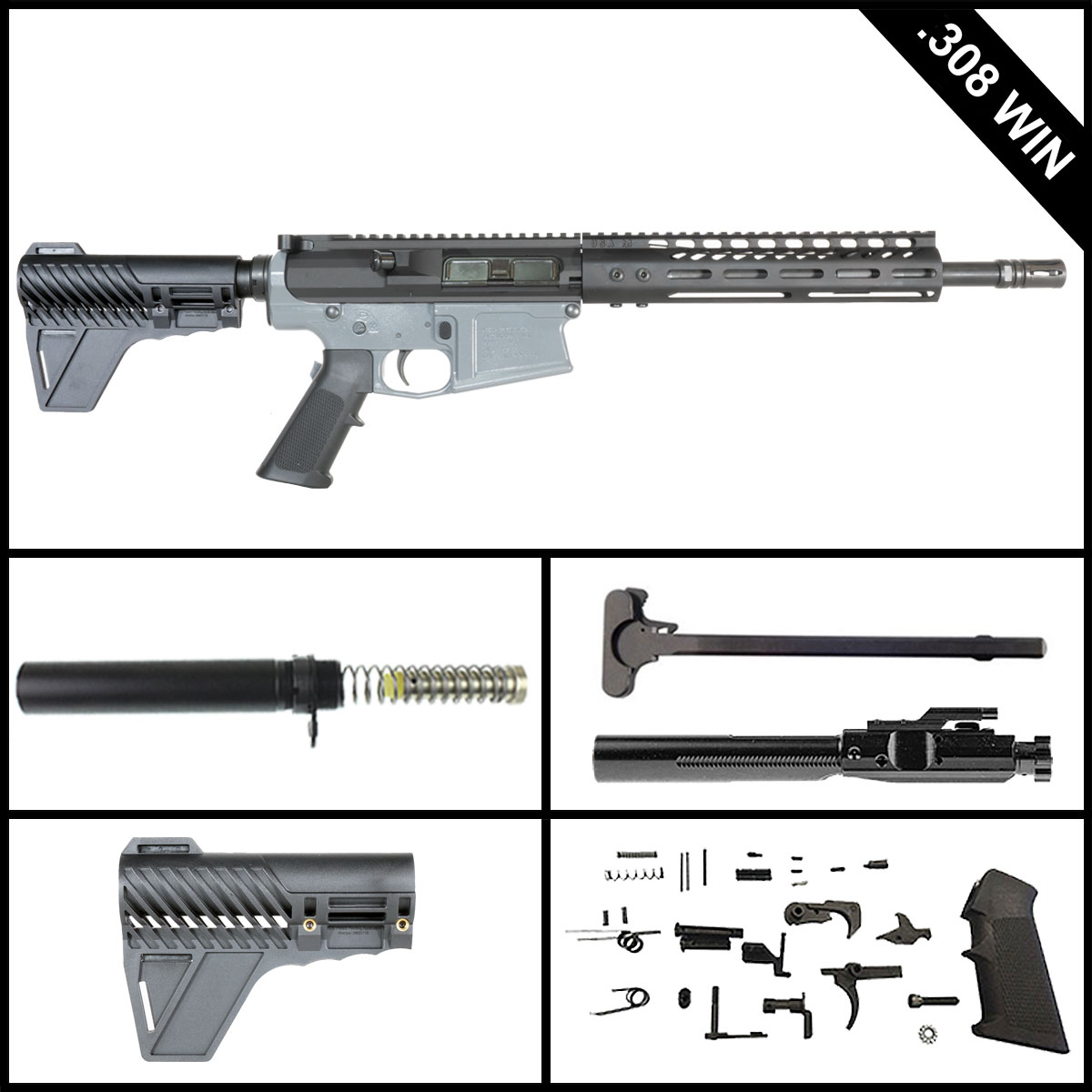 Davidson Defense Romenna w/Gauntlet Arms Brace 12.5-inch LR-308 .308 Win Pistol Full Build Kit