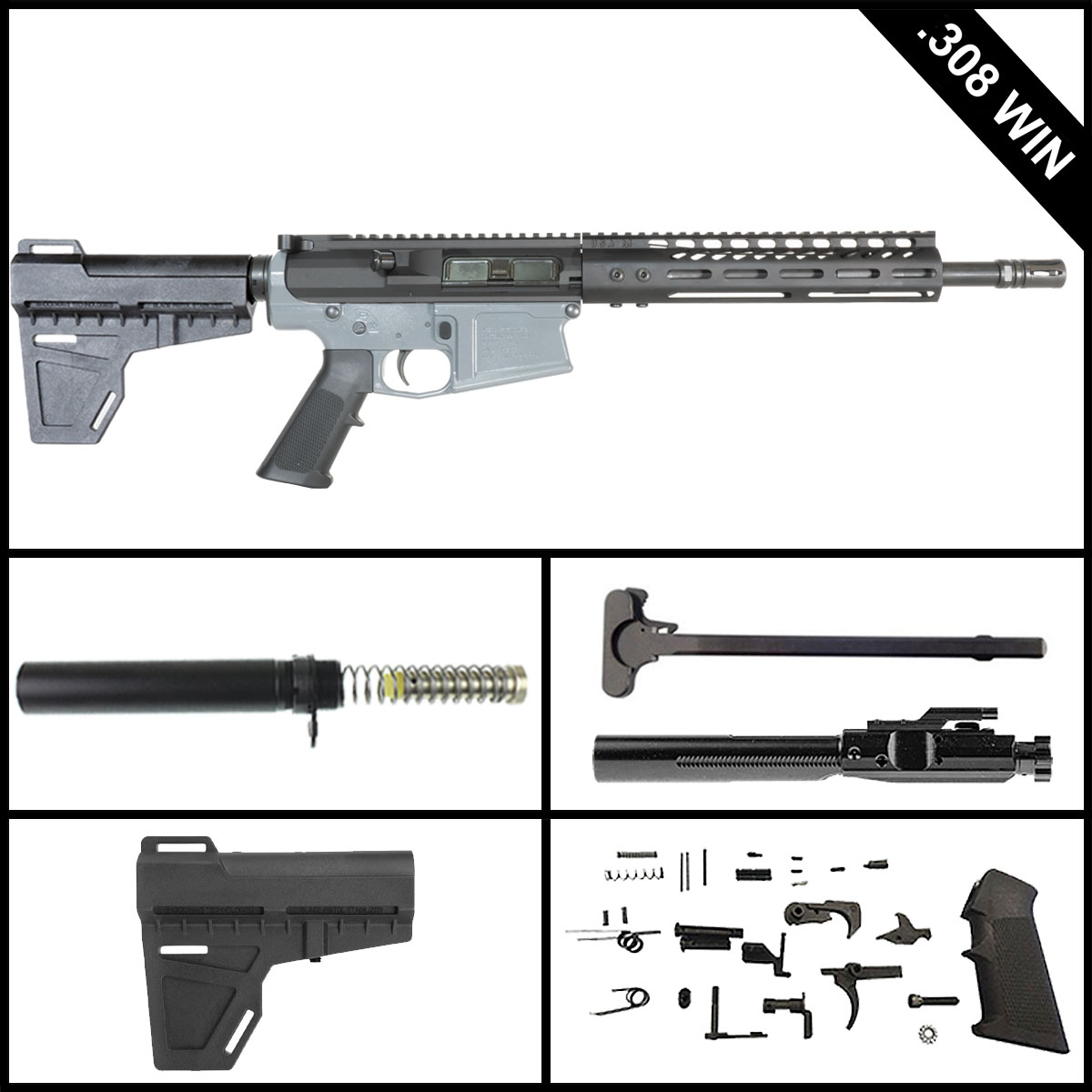 Davidson Defense Romenna w/KAK Brace 12.5-inch LR-308 .308 Win Pistol Full Build Kit