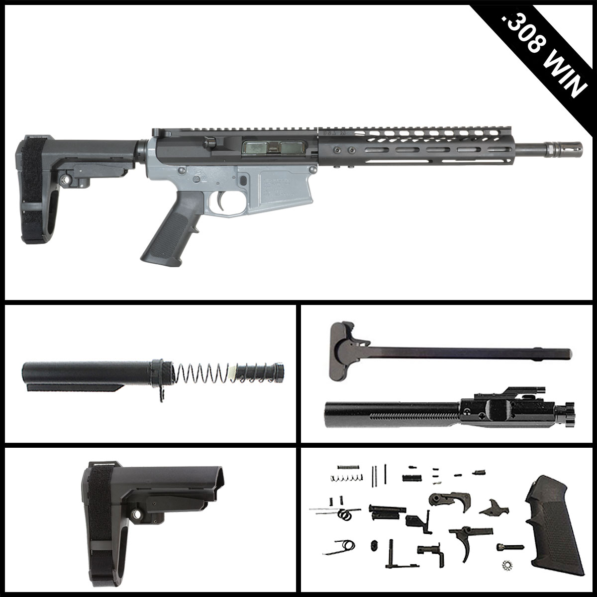 Davidson Defense Romenna w/SBA3 Brace 12.5-inch LR-308 .308 Win Pistol Full Build Kit
