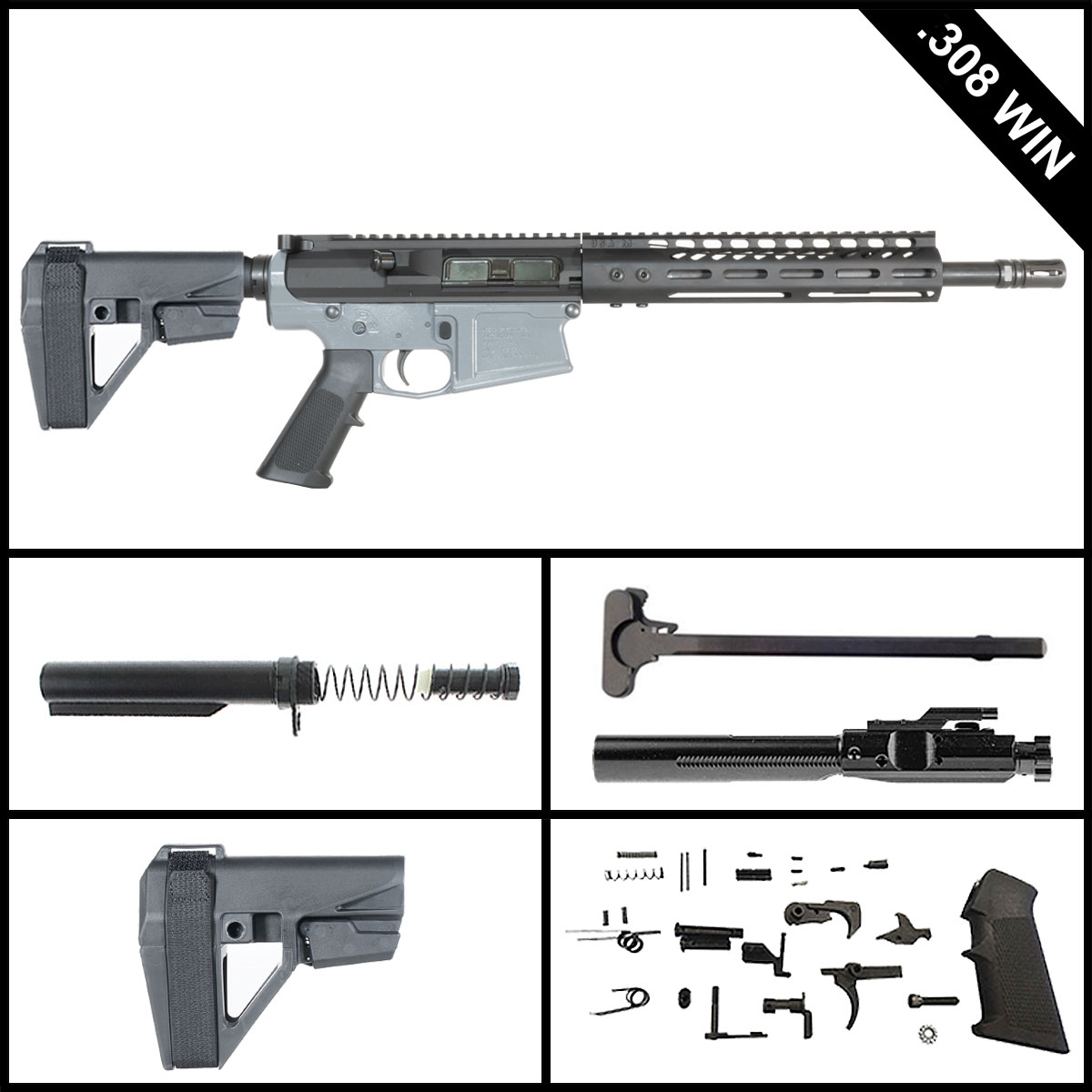 Davidson Defense Romenna w/SBA5 Brace 12.5-inch LR-308 .308 Win Pistol Full Build Kit