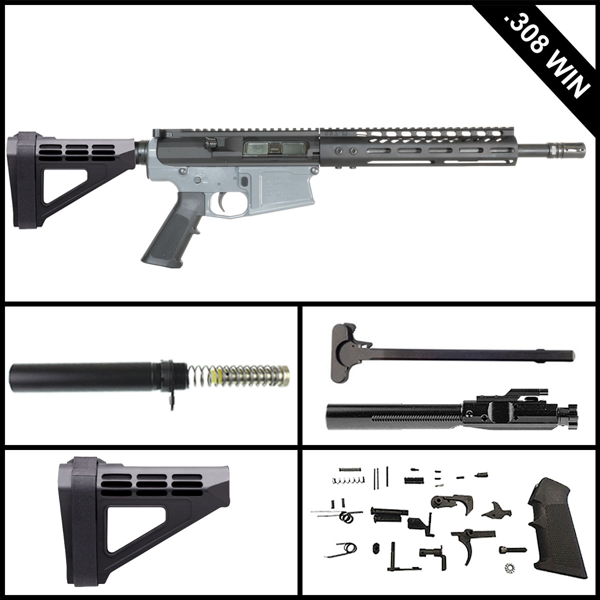 Davidson Defense Romenna w/SBM4 Brace 12.5-inch LR-308 .308 Win Pistol Full Build Kit
