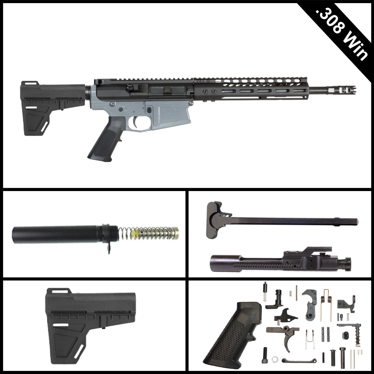 Davidson Defense Andunie w/KAK Brace 12.5-inch LR-308 .308 Win Pistol Full Build Kit