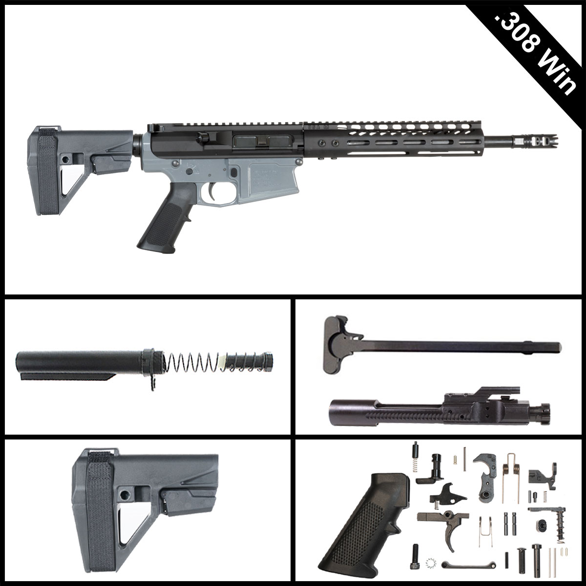 Davidson Defense Andunie w/SBA5 Brace 12.5-inch LR-308 .308 Win Pistol Full Build Kit