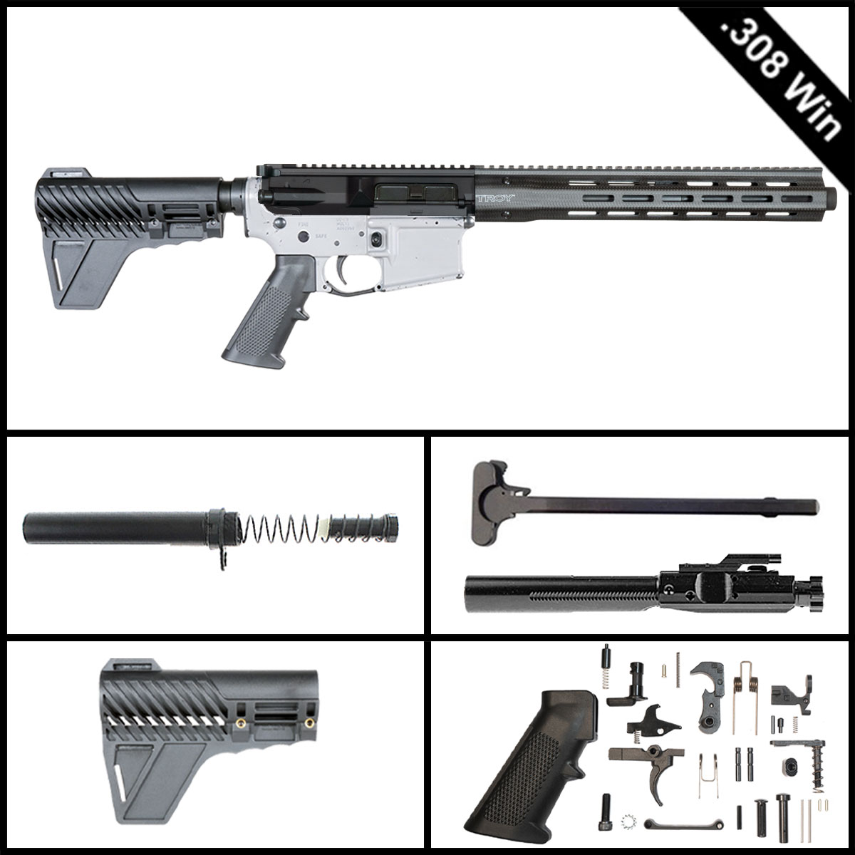 Davidson Defense The Argent Fang w/Gauntlet Arms Brace 12.5-inch LR-308 .308 Win Pistol Full Build Kit