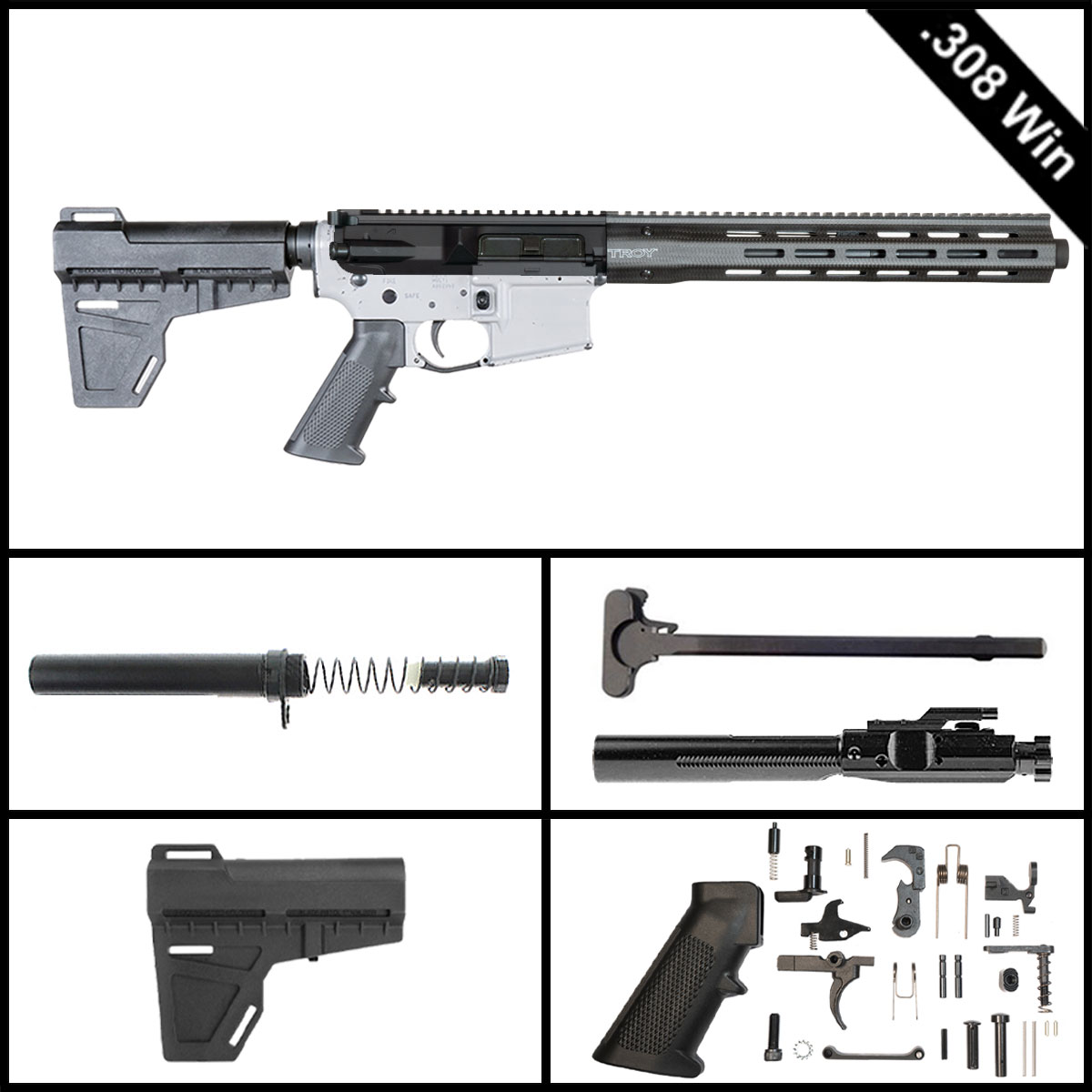 Davidson Defense The Argent Fang w/KAK Brace 12.5-inch LR-308 .308 Win Pistol Full Build Kit