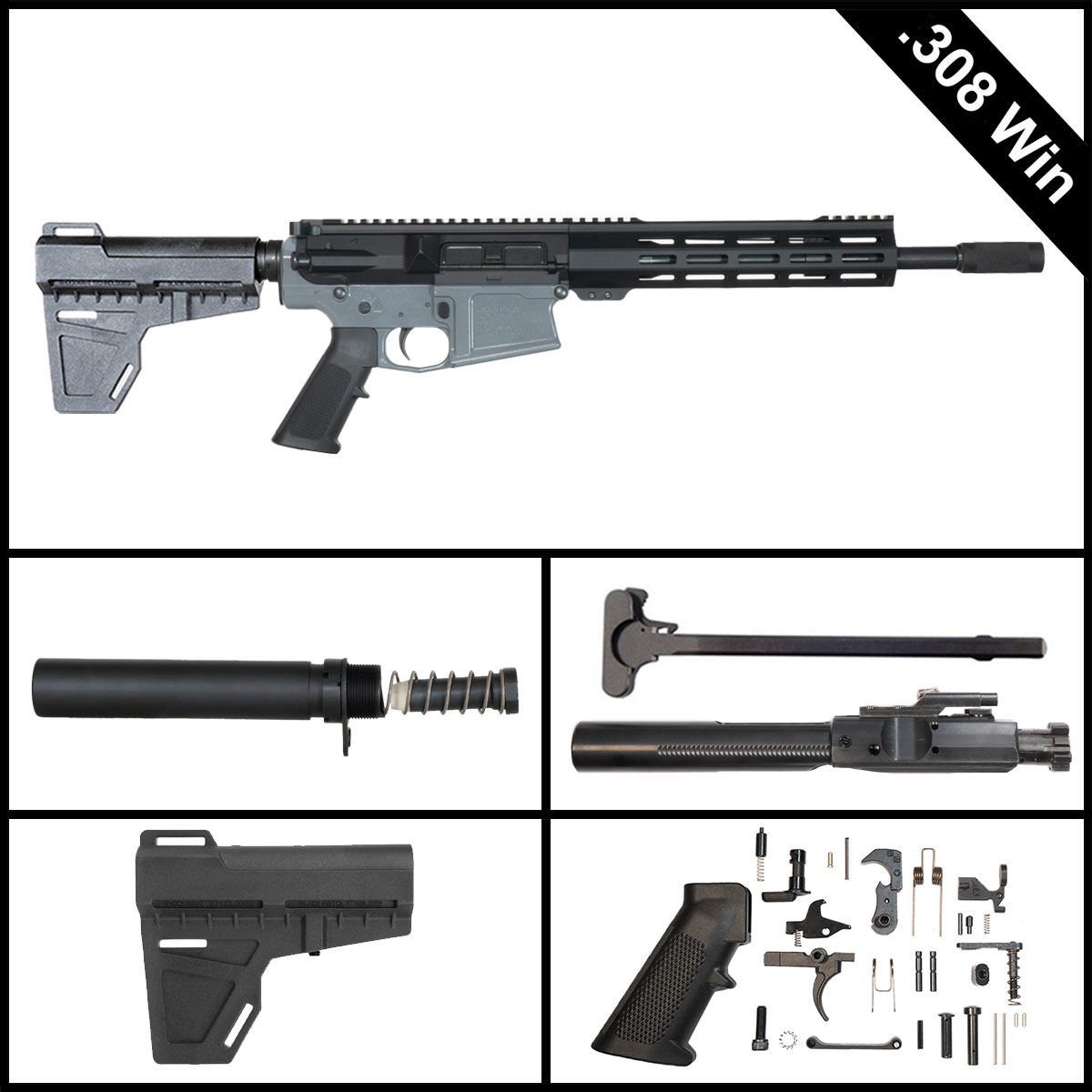 Davidson Defense Inferna w/KAK Brace 12.5-inch LR-308 .308 Win Pistol Full Build Kit