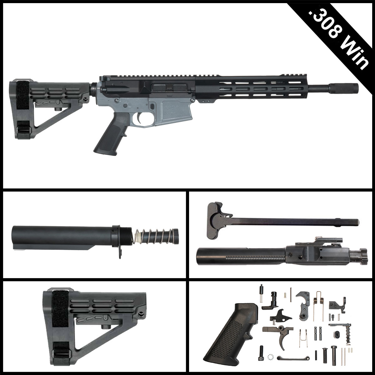 Davidson Defense Inferna w/SBA4 Brace 12.5-inch LR-308 .308 Win Pistol Full Build Kit