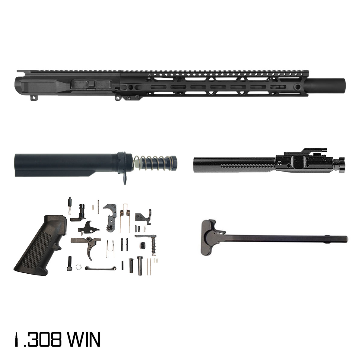 Davidson Defense Trailhead SBR Ready 12.5-inch Pistol-Gas 1:10 308 AR-10 Freefloat M-Lok Handguard Pistol Full Build Kit