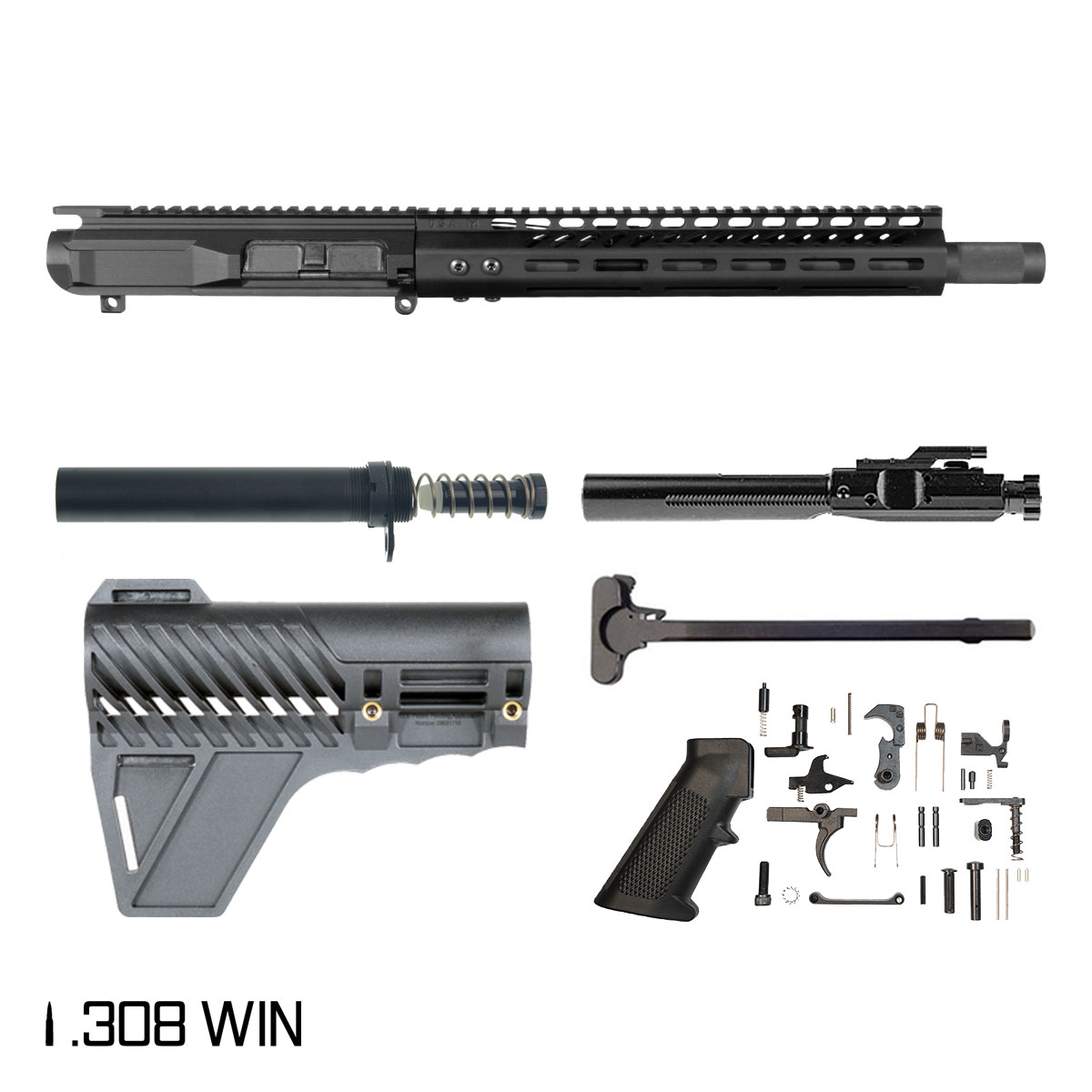 Davidson Defense Statesman w/Gauntlet Arms Brace 12.5-inch Pistol-Gas 1:10 .308 Win AR-10 M-Lok Pistol Full Build Kit
