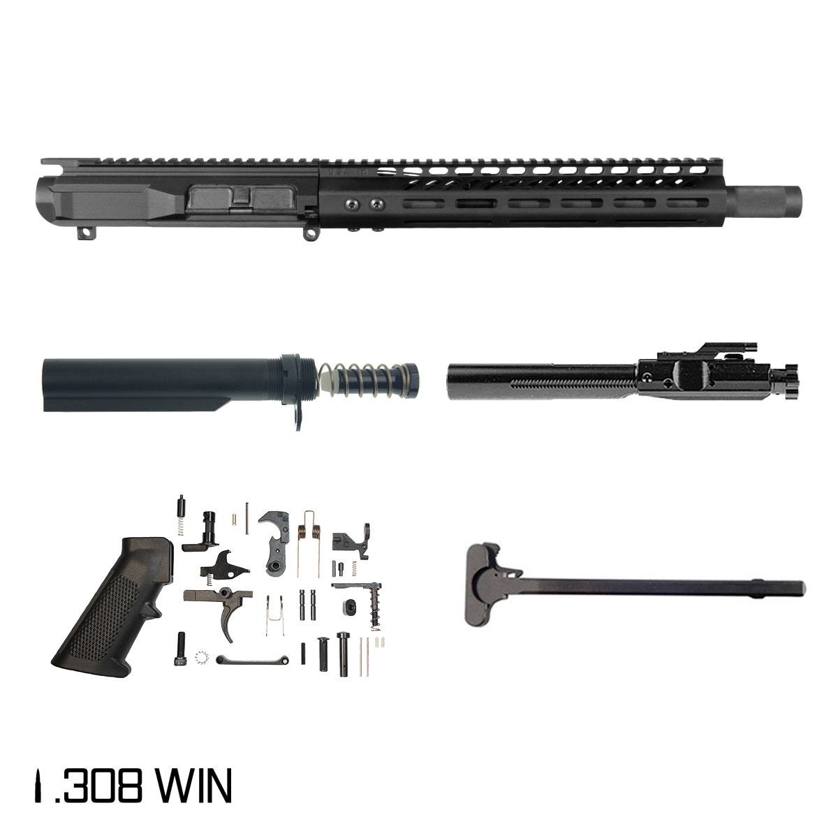 Davidson Defense Statesman SBR Ready 12.5-inch Pistol-Gas 1:10 .308 Win AR-10 M-Lok Pistol Full Build Kit