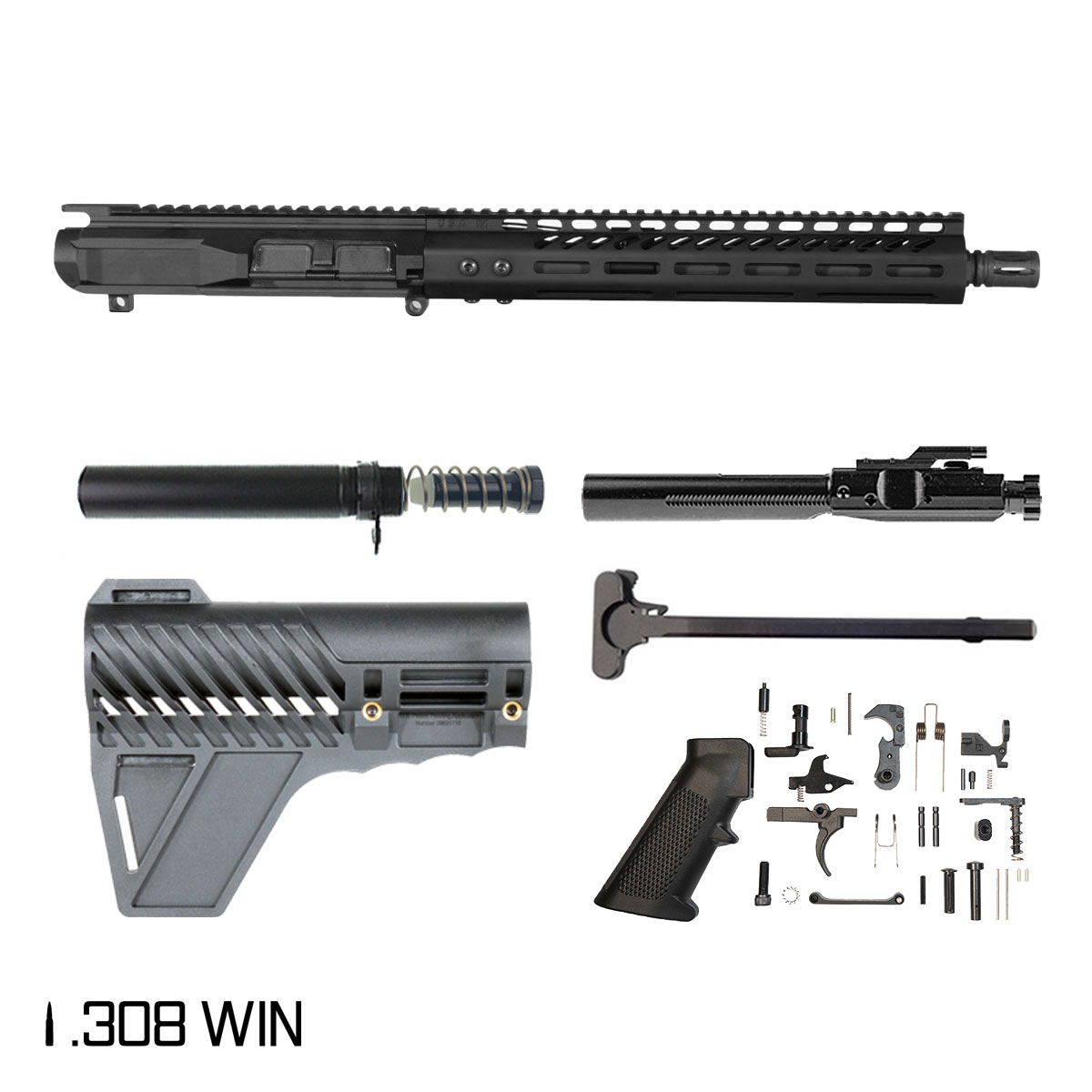 Davidson Defense Incursion w/Gauntlet Arms Brace 12.5-inch Pistol-Gas 1:10 .308 Win AR-10 M-Lok Pistol Full Build Kit