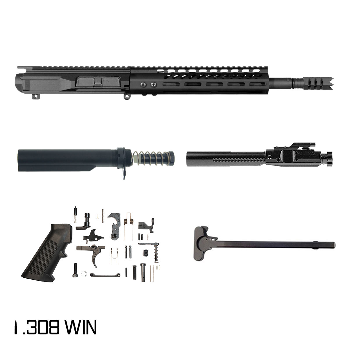 Davidson Defense Invader SBR Ready 12.5-inch Pistol-Gas 1:10 308 Win AR-10 M-Lok Pistol Full Build Kit