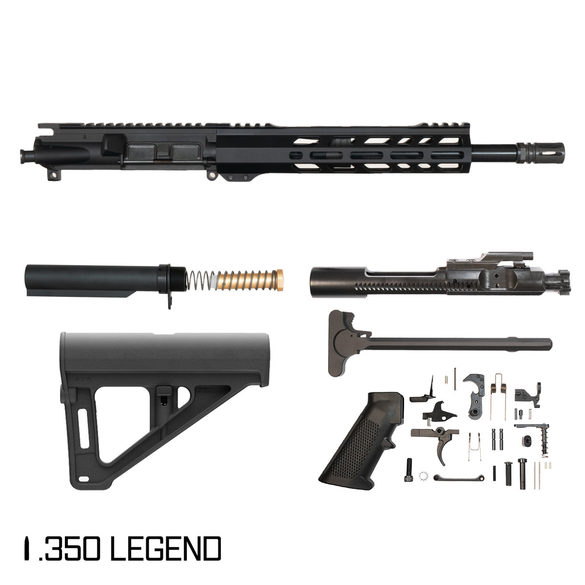 Davidson Defense Tango Down w/Magpul BTR Brace 12.5-inch Pistol-Gas 1:16 .350 Legend AR-15 Freefloat M-Lok Handguard Pistol Full Build Kit