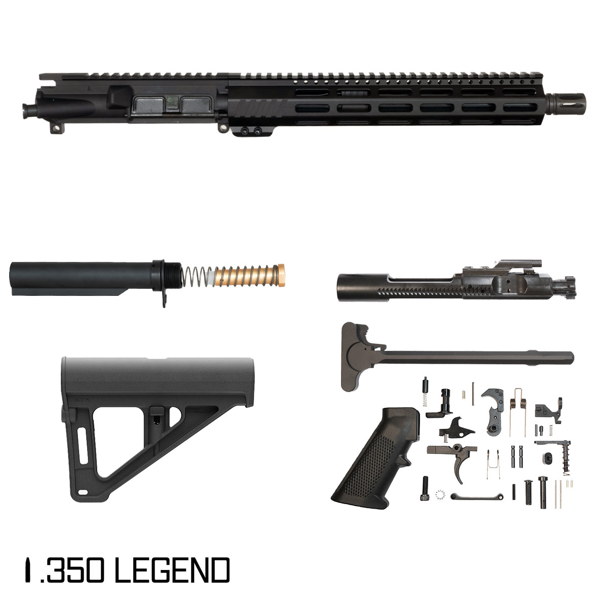 Davidson Defense Aegis w/Magpul BTR Brace 12.5-inch Pistol-Gas 1:16 .350 Legend AR-15 Freefloat M-Lok Handguard Pistol Full Build Kit
